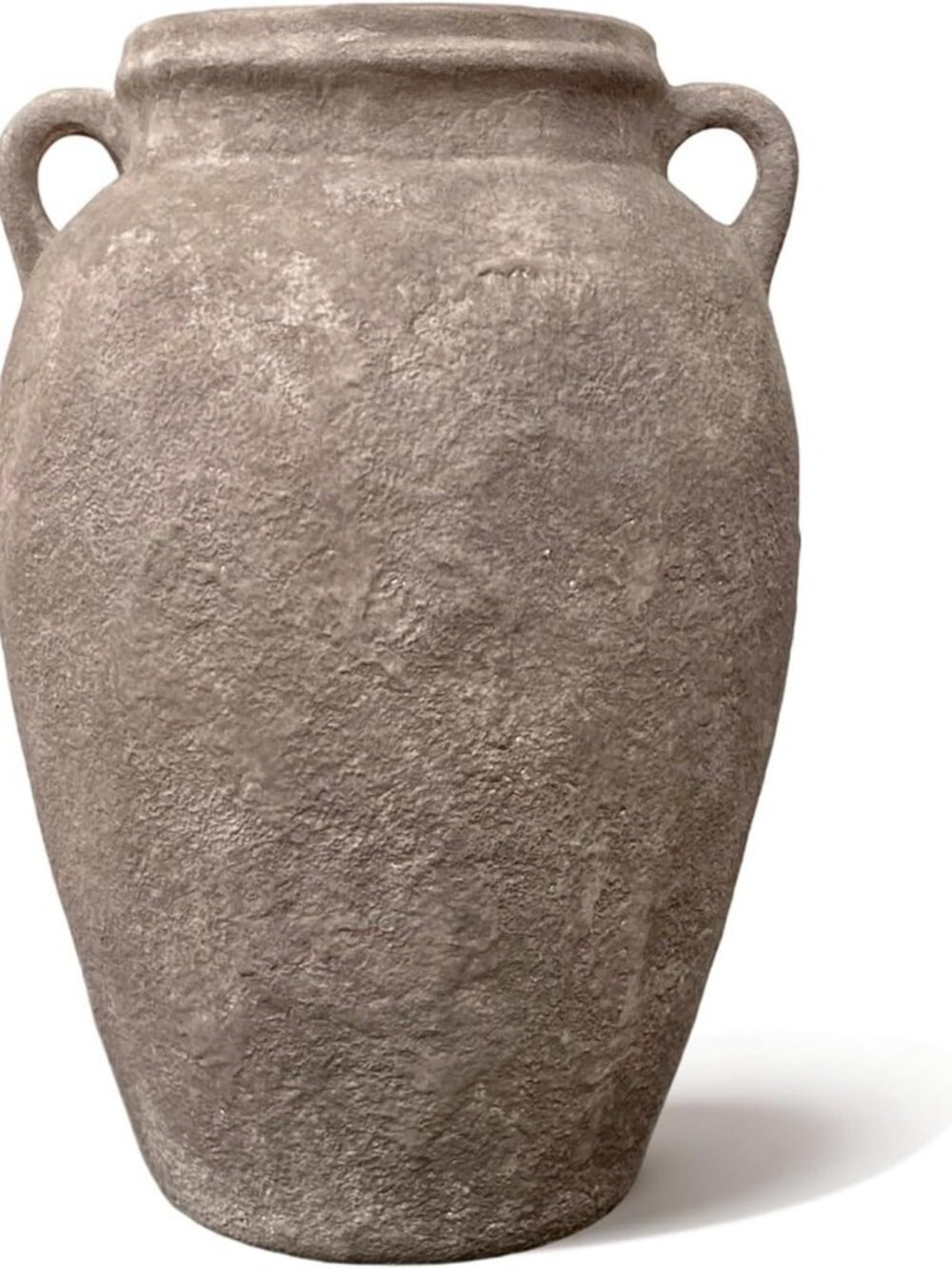 Vintage Rustic Ceramic Flower Vase - Two-Handle Brown Textured Home Décor